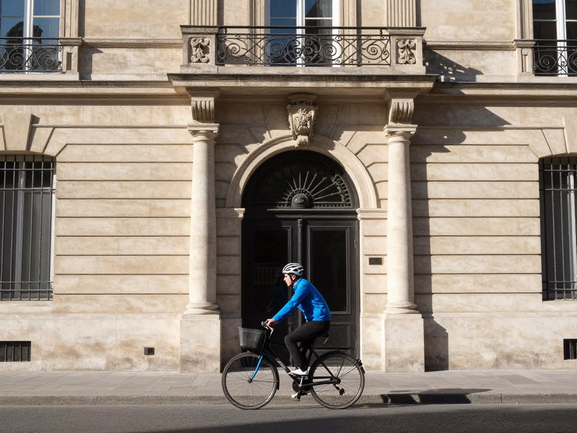 Noon Sunlight in Paris at The Flat Glare Of Noon Light in in Paris, France