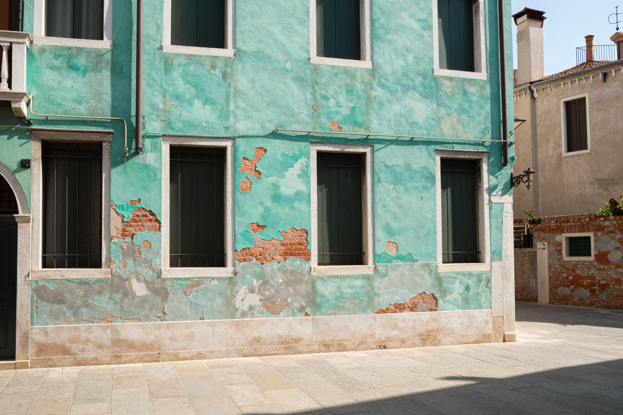 Noon Sunlight in Venice at The Flat Glare Of Noon Light in in Venice, Italy