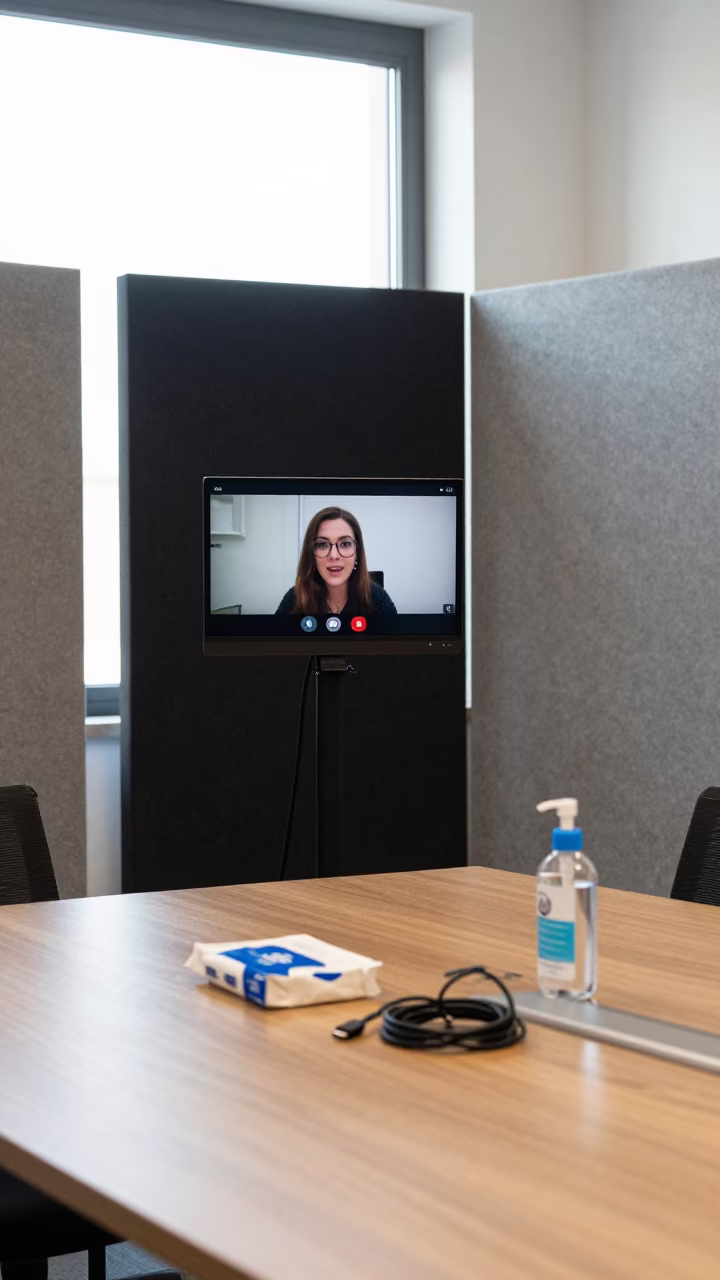 Noon Video Call Booth Palma de Mallorca Office in inside a conference room in Palma de Mallorca
