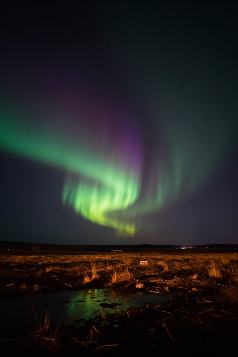 Northern Lights Over Calabozo Night Sky in beneath a dark-sky overlook near Calabozo