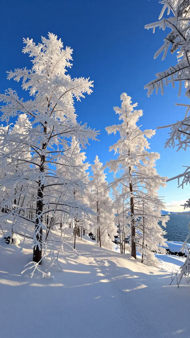 Norwegian Ice Storm Coating Branches in Glass in in Norway