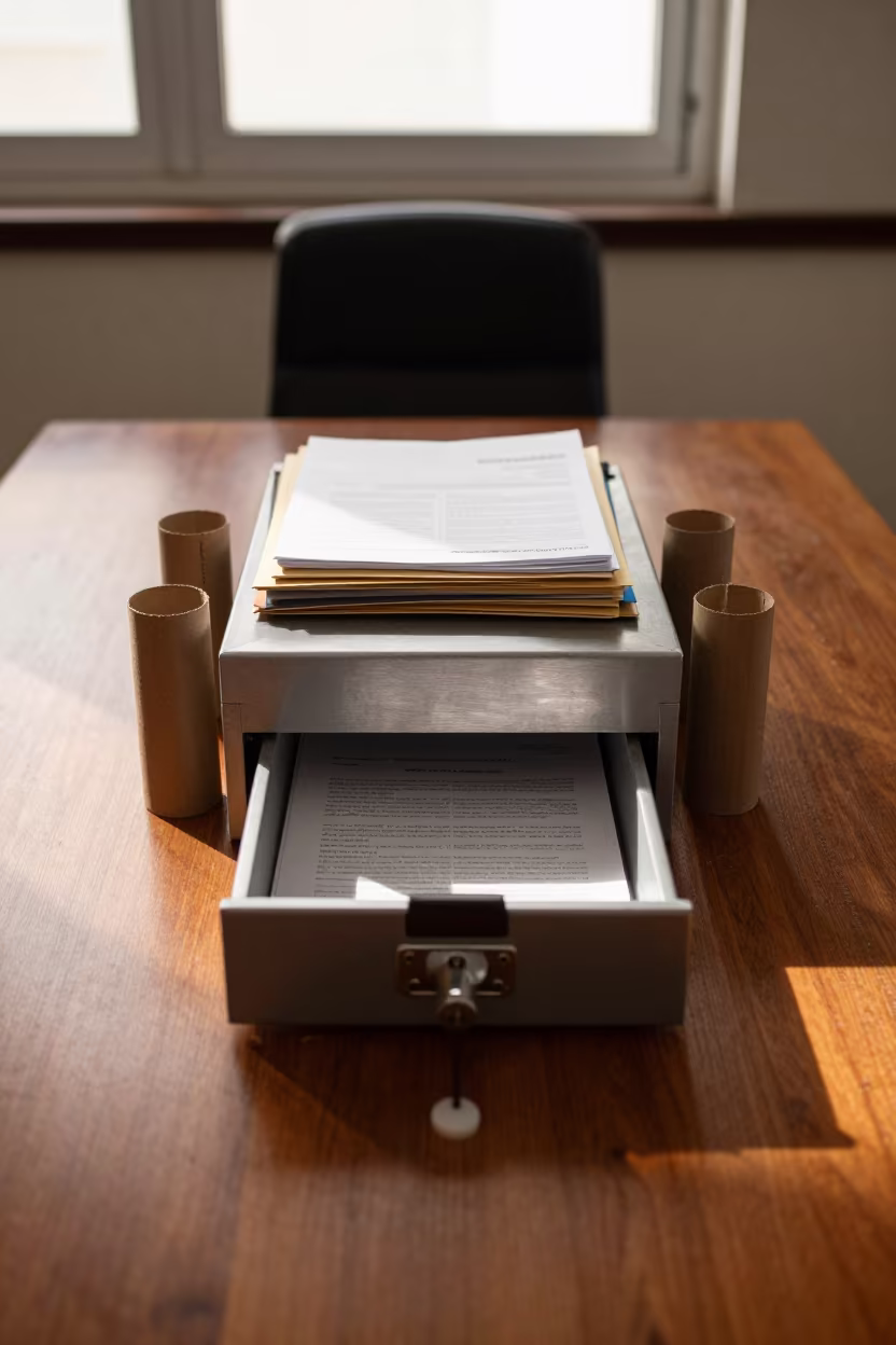 Notary Seal Drawer in Havana Conference Room in inside a conference room in Havana