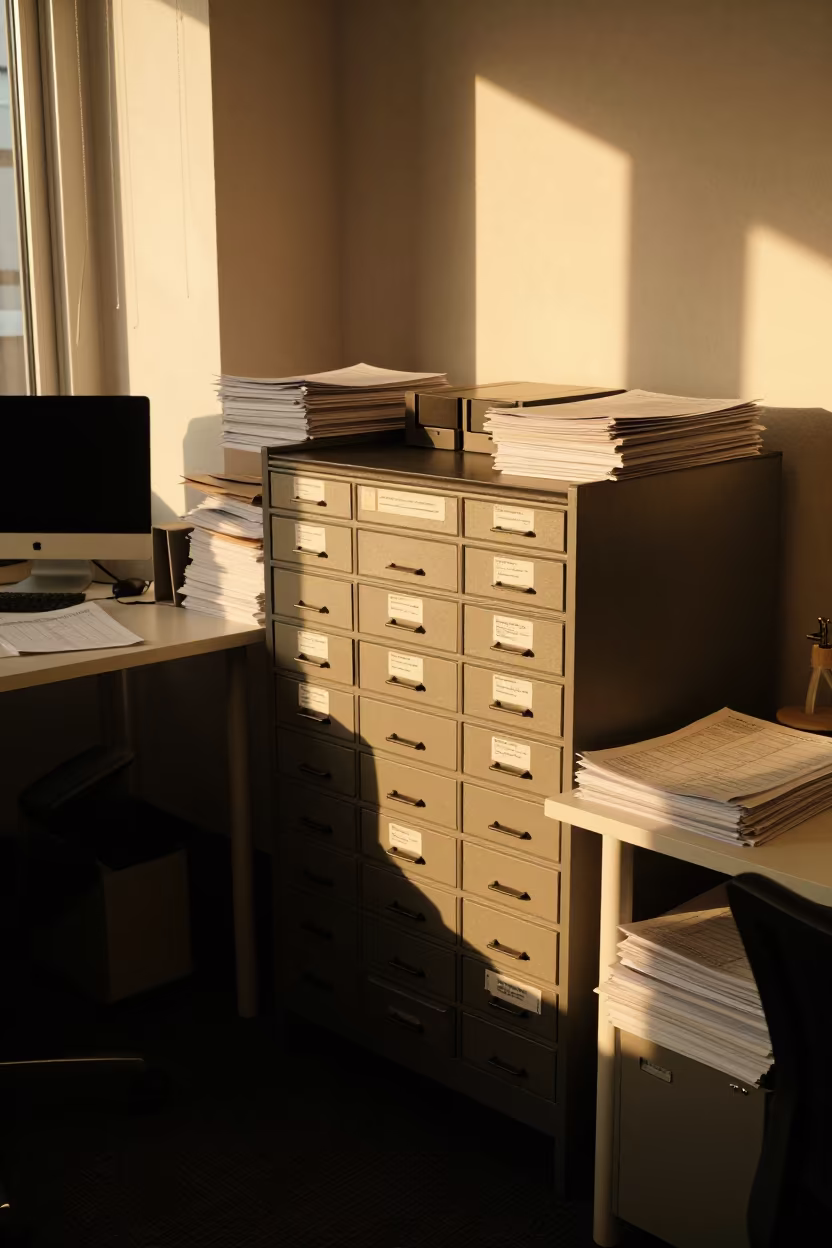 Notary Seal Drawer Amidst Reykjavik Office Tickets in inside a coworking floor in Reykjavik