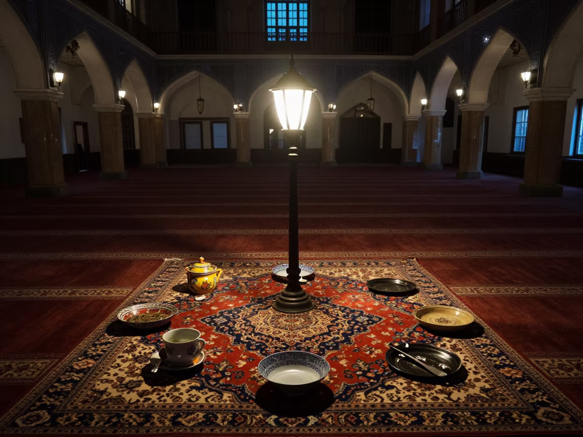 Nowruz Seven Items Table in Mendoza Prayer Hall in in a prayer hall in Mendoza