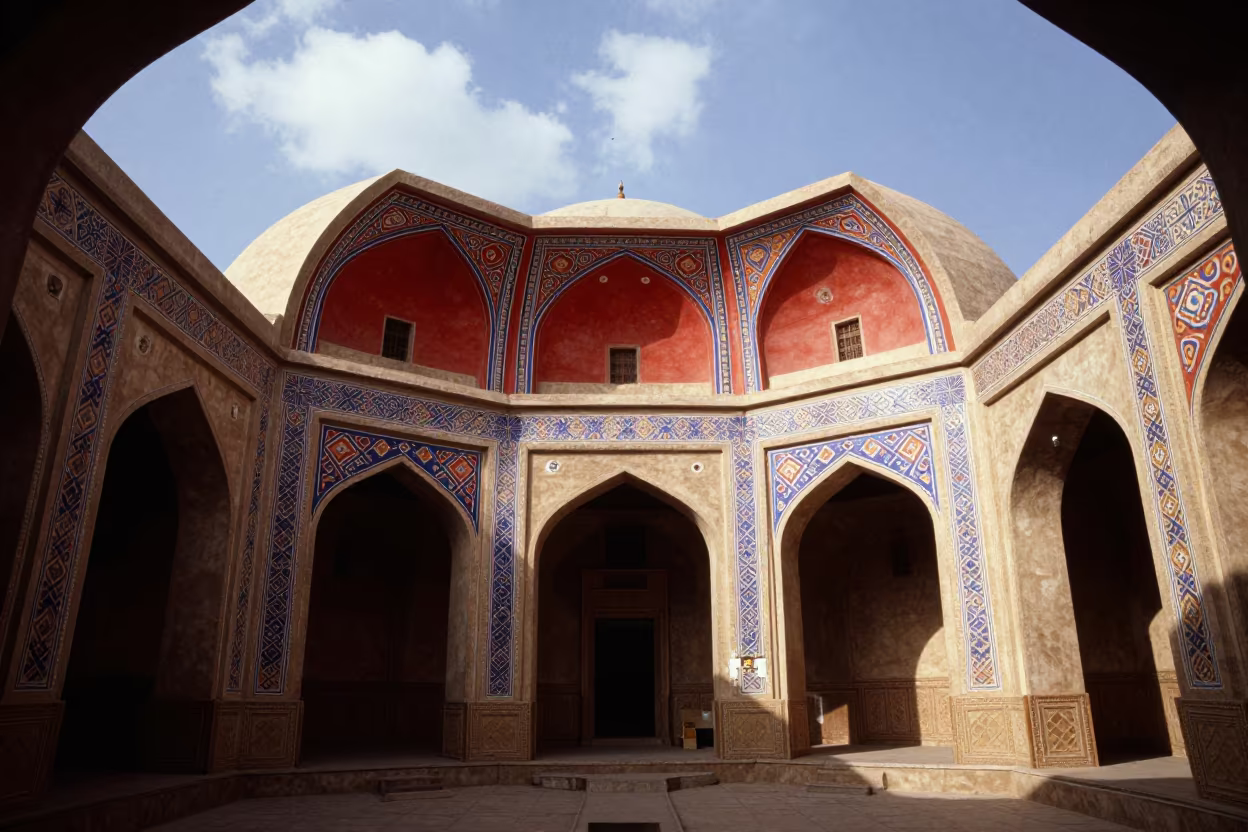 Nubian Dome House Atrium Quetta Murals in inside a vaulted atrium near Quetta