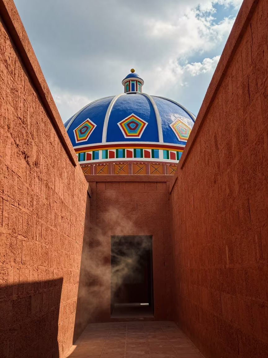 Nubian Dome Murals in Ho Chi Minh Skylight in inside a skylit passageway near Ho Chi Minh City