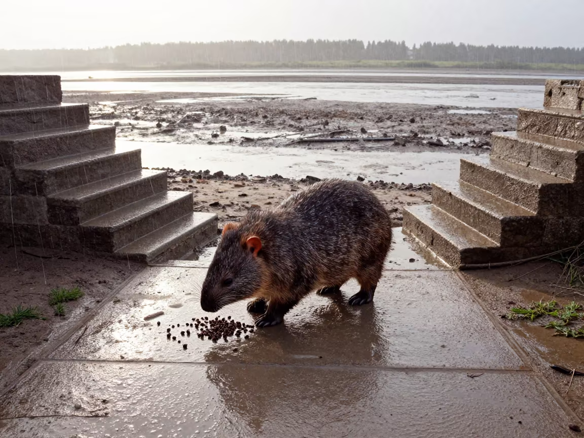 Numbat Foraging Staircase Tidal Inlet Xinjiang in beside a tidal inlet in Xinjiang