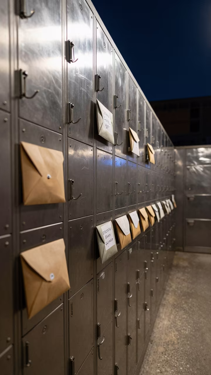 Numbered Key Hooks and Notes on Distribution Bay Wall in inside a chilled distribution bay near Haifa