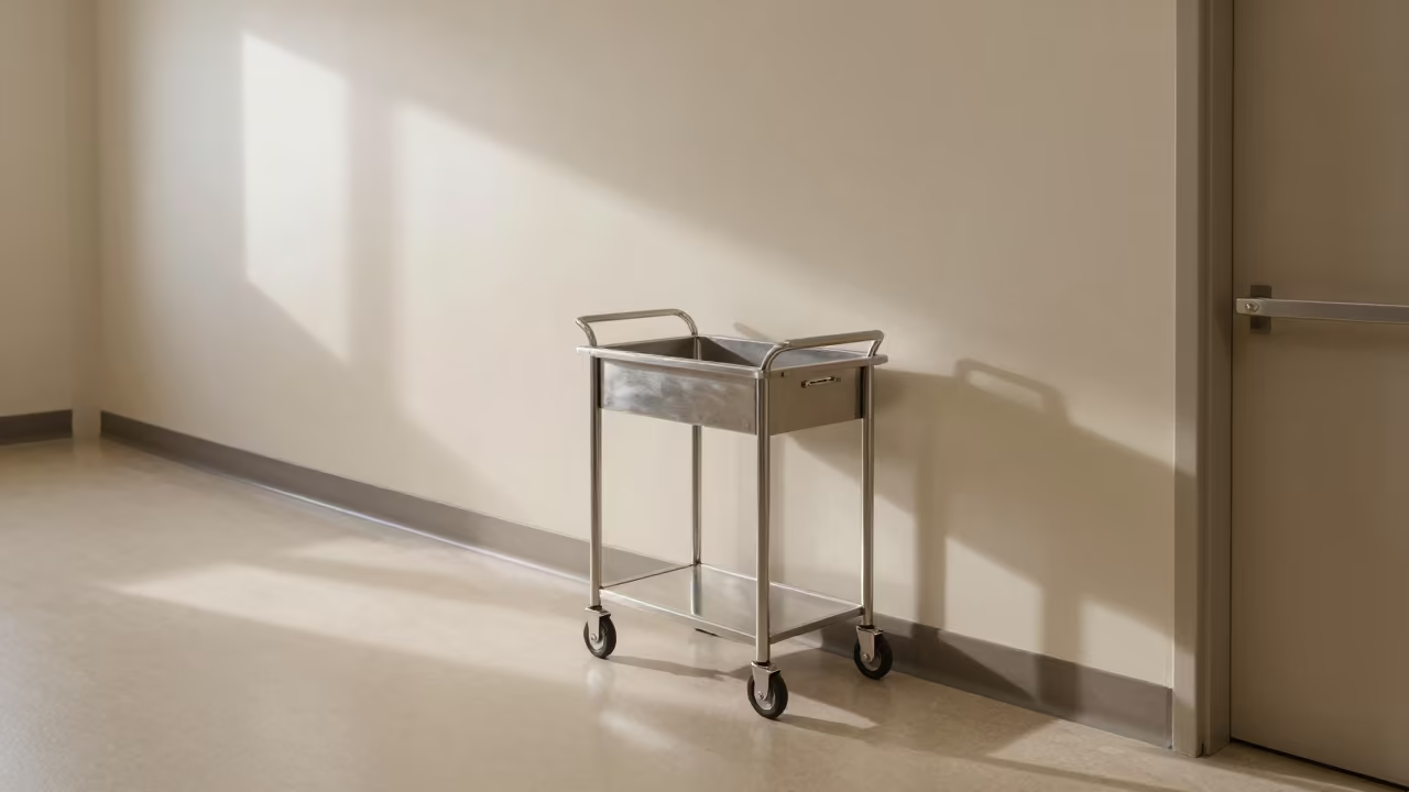 Nurse Medication Cart in Dawn Corridor in inside a clinic exam room near Trier
