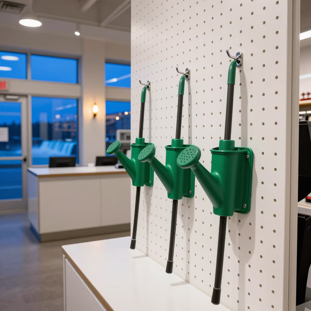 Nursery Wand Holster in Blue Hour Storefront in inside a storefront prepared for opening in Niagara Falls