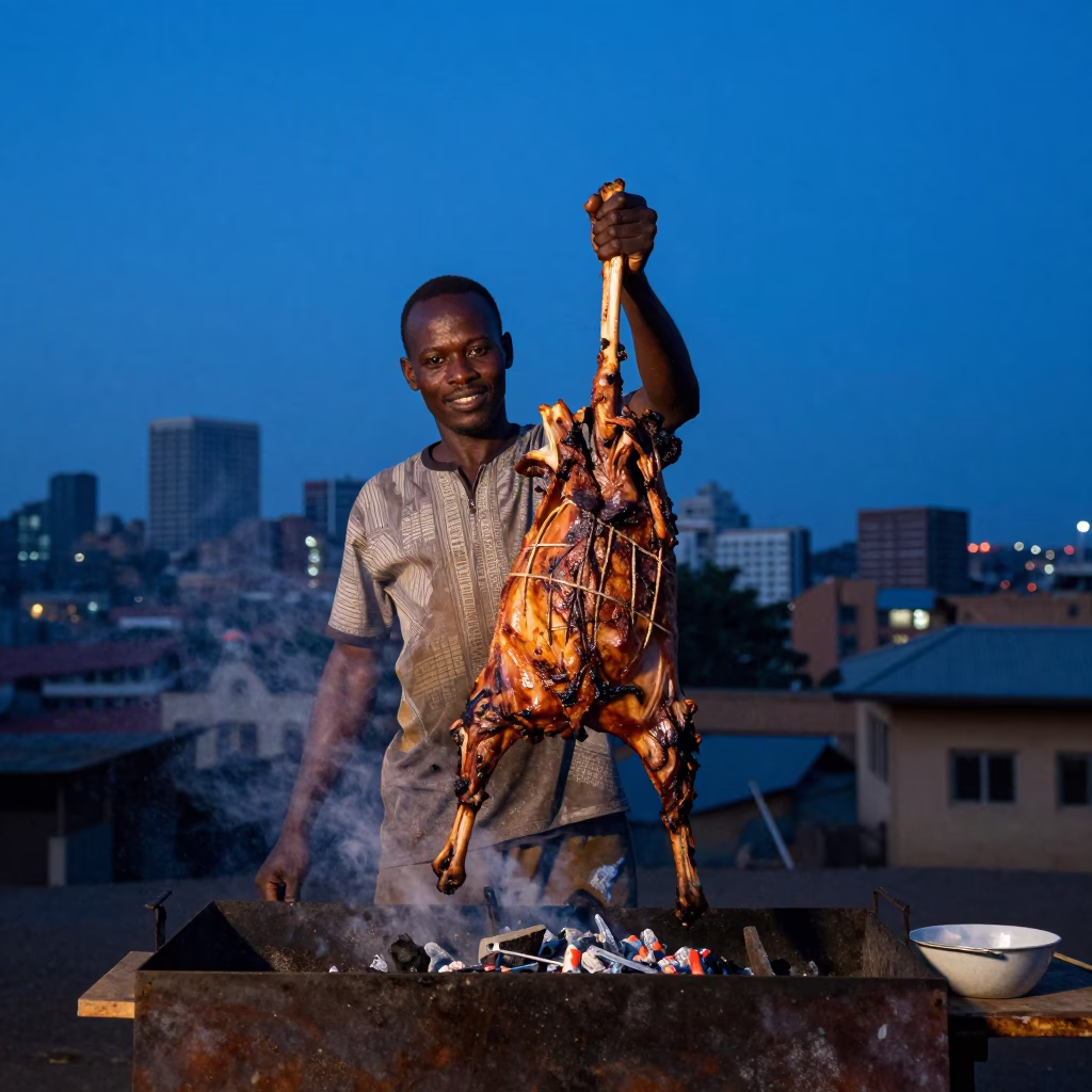 Nyama Choma in Nairobi at Blue Hour in in Nairobi, Kenya