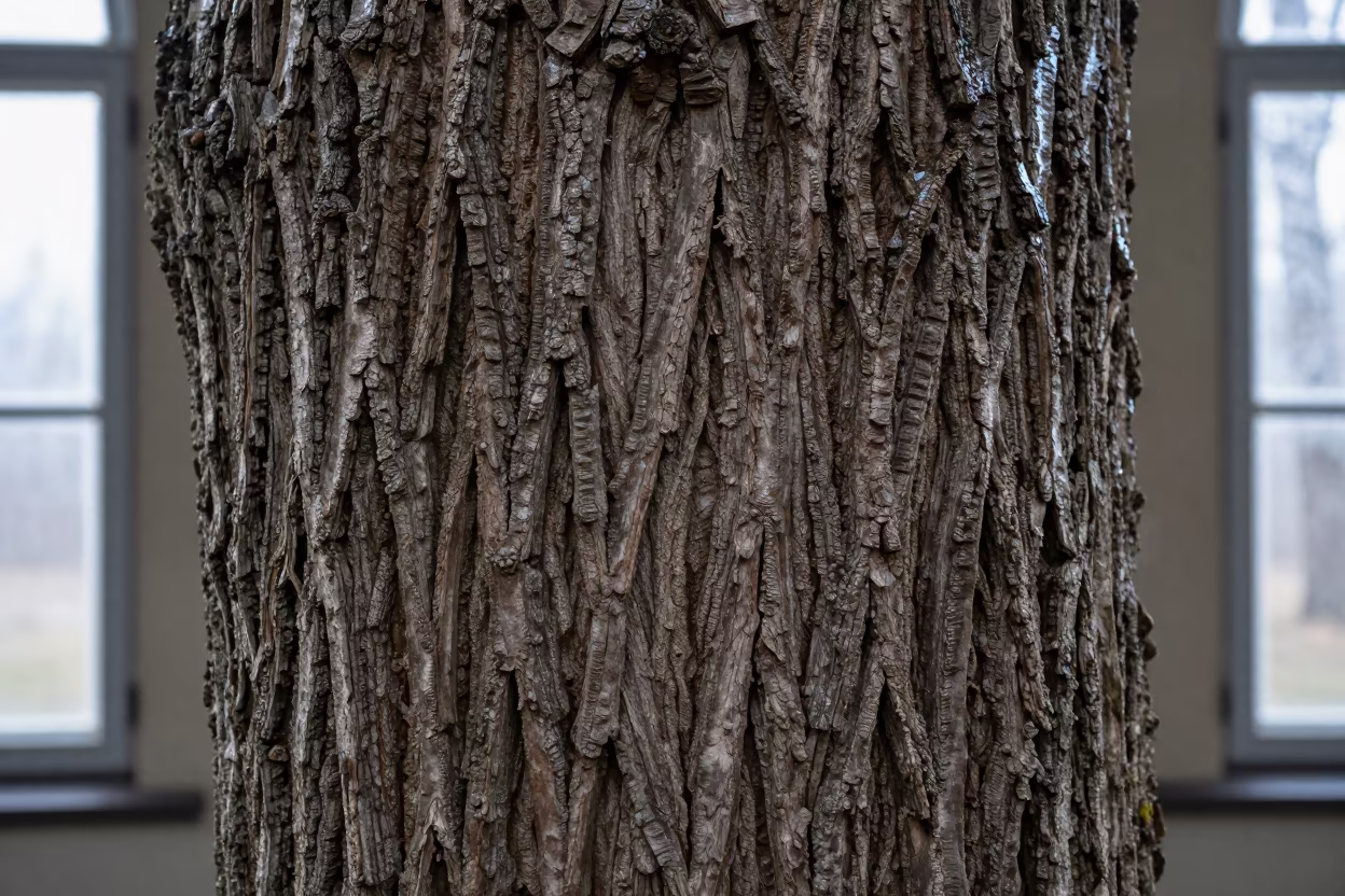 Oak Bark Ridges in North Window Light in along a frost-edged windowpane near Waterloo