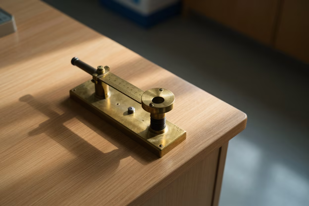 Oak Lab Bench Slide Viewer With Brass Details in at a microscopy bench near Ulsan