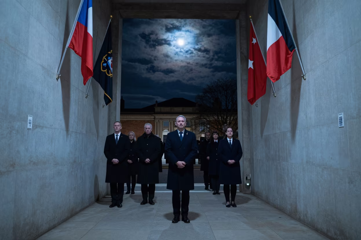 Oath Ceremony Under Moonlight in Perth Courthouse in in a courthouse corridor in Perth