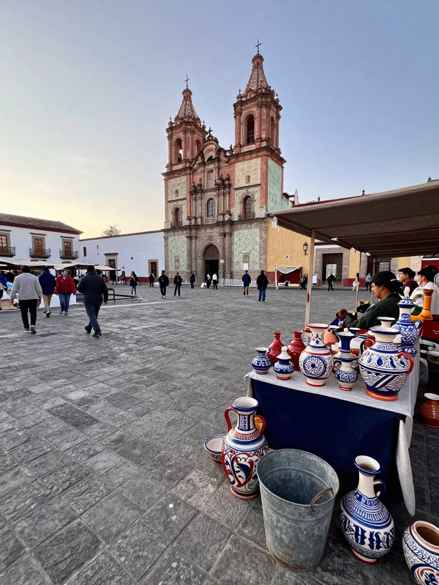 Oaxaca Market Scene at As First Light Reaches The Scene in in Oaxaca, Mexico