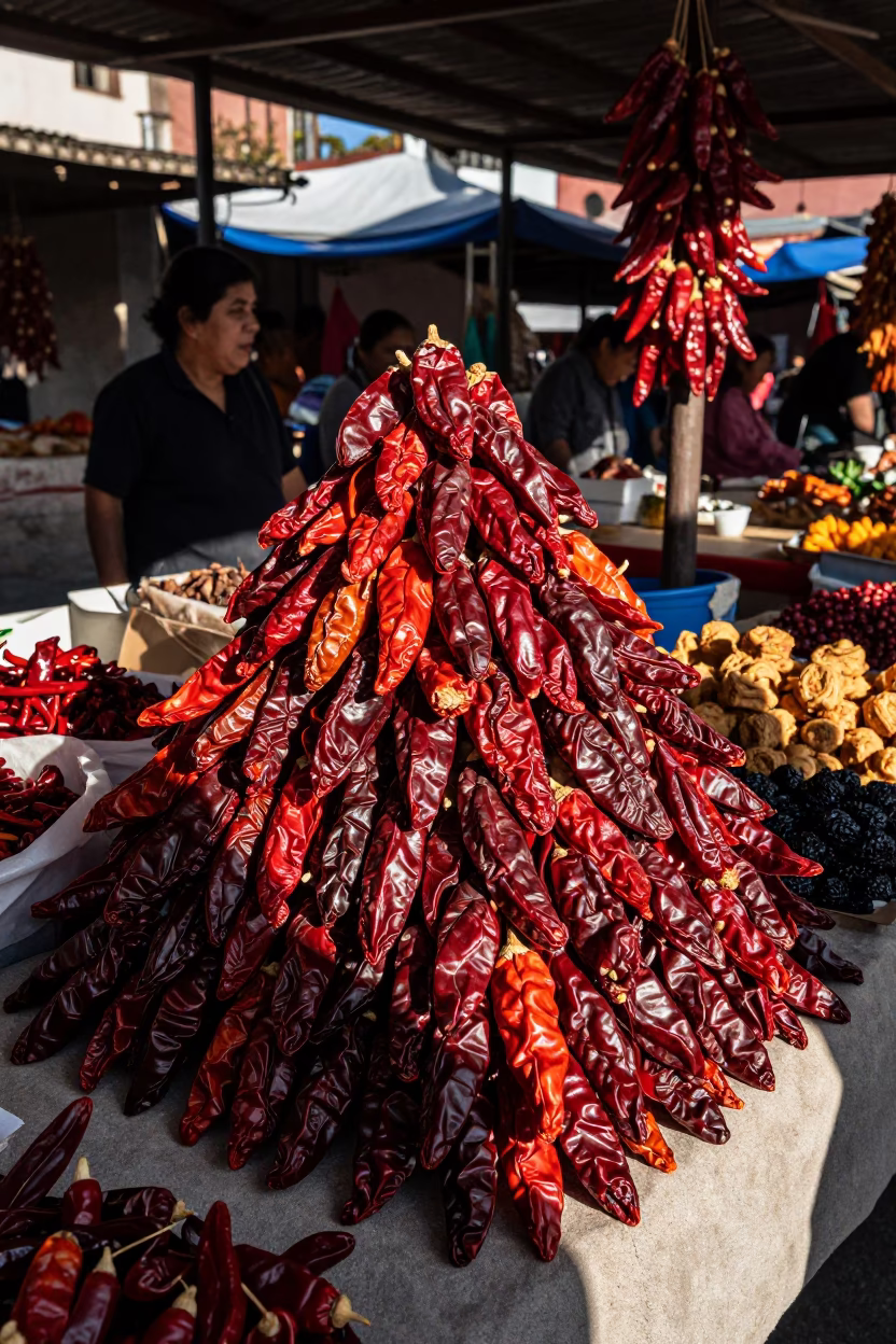 Oaxaca Market Scene at The Late Morning Light in in Oaxaca, Mexico