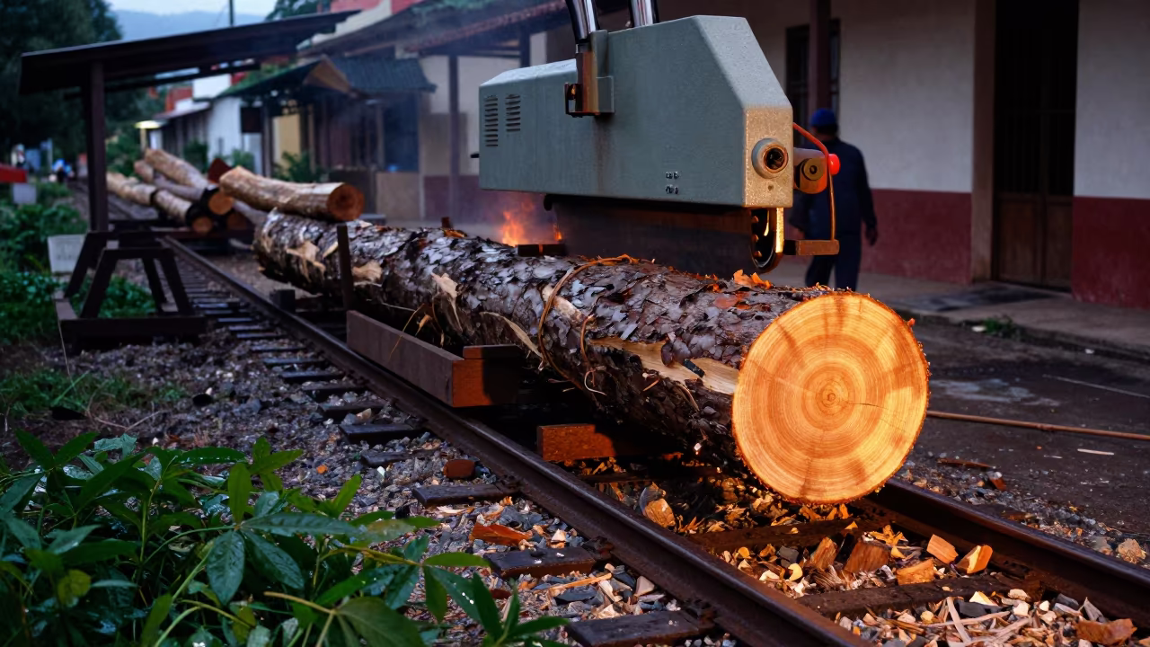 Oaxaca Sawmill Timber Carriage Evening Light in near Oaxaca