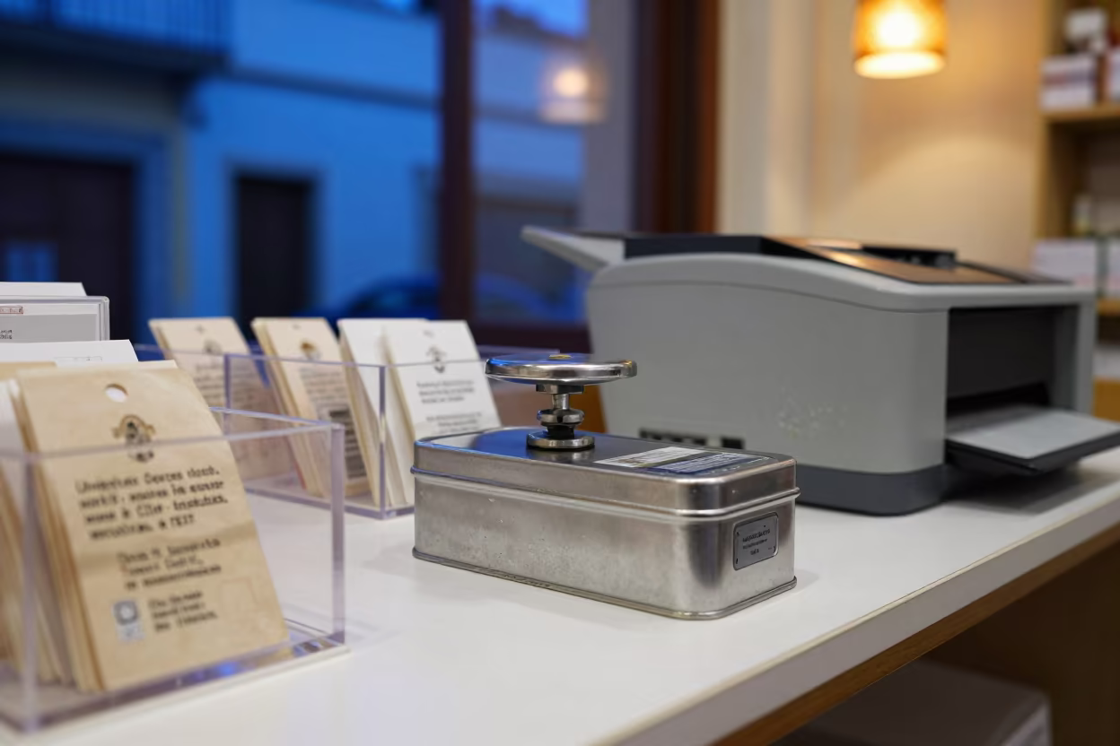 Oaxaca Store Audit Weight Tin Evening Light in inside a bright retail aisle near Oaxaca