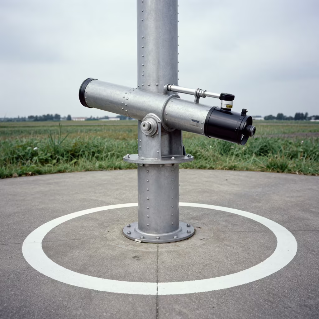 Observatory Floor Circle Telescope Pier Detail in at a remote field station in Belgium
