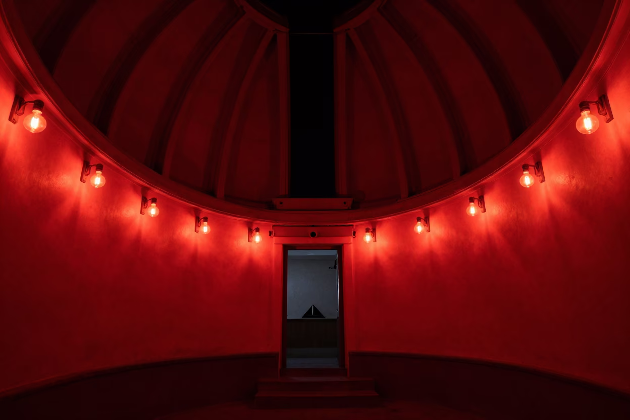 Observatory Stairwell in La Paz at Deep In The Night Light in in La Paz, Bolivia