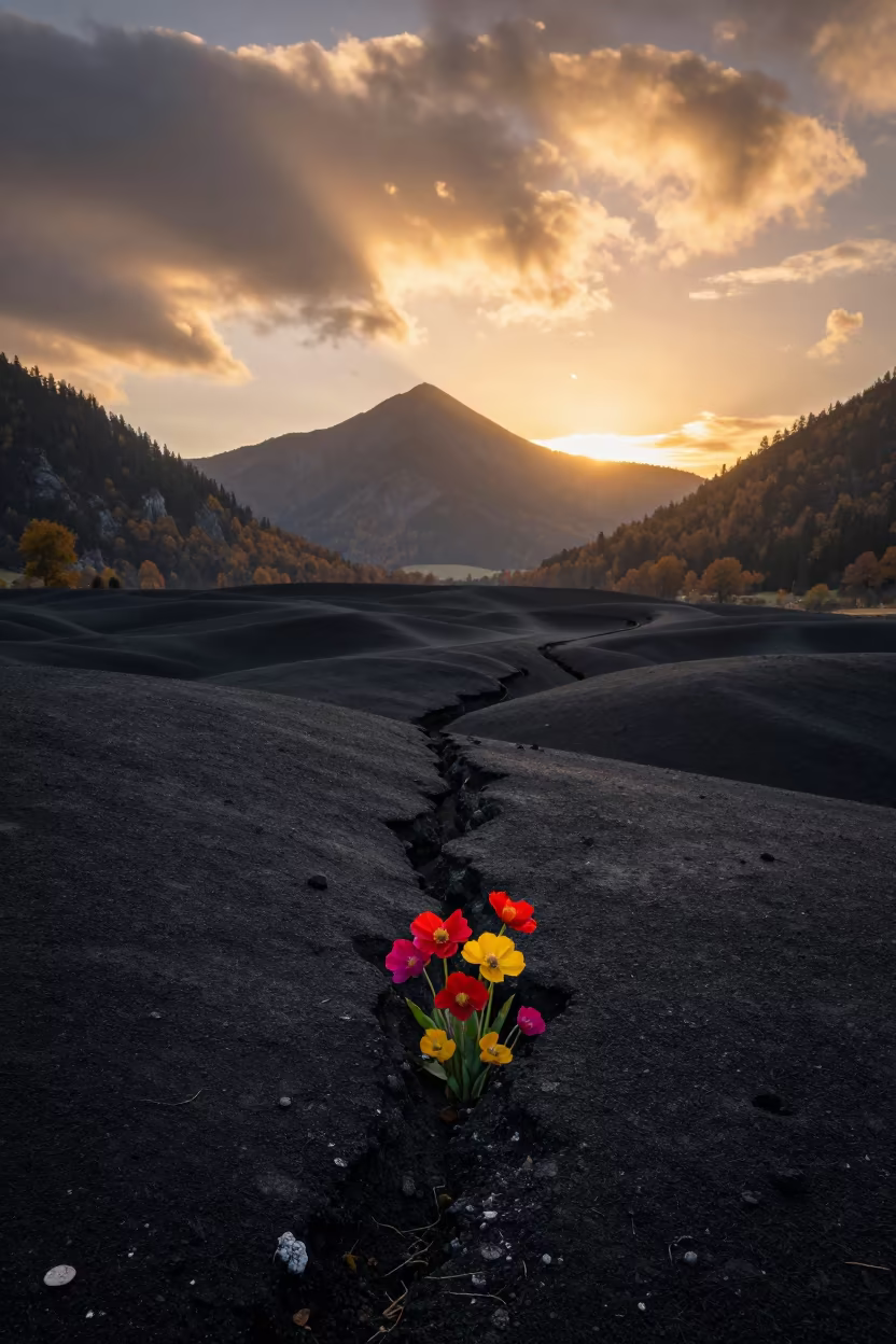 Obsidian Flow Field Autumn Tyrol Sunset in in Tyrol