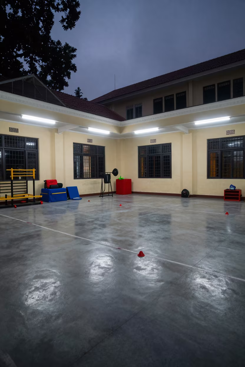 Obstacle Course Timer Case in Prayer Hall in in a prayer hall near Bui Vien, Ho Chi Minh City