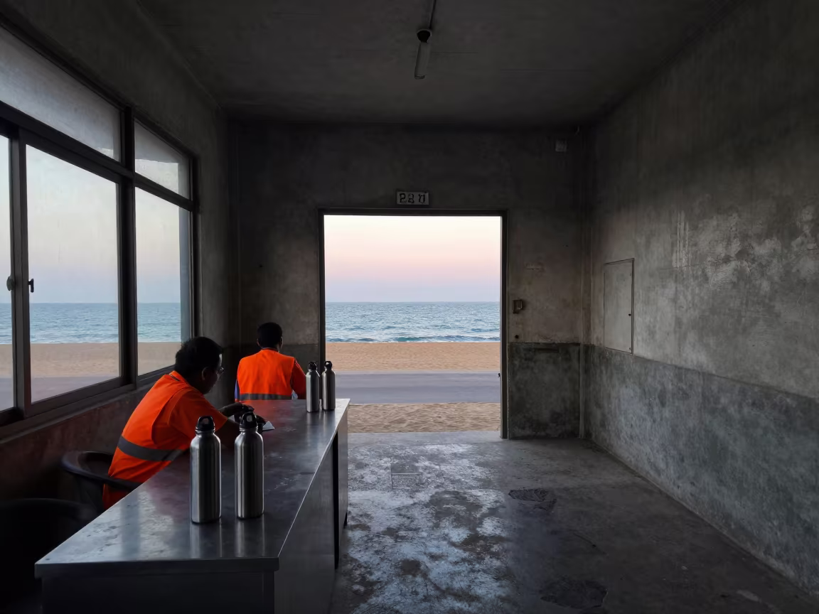 Ocean Doorway in Yangon Logistics Warehouse in inside a dispatch office above the dock near Yangon