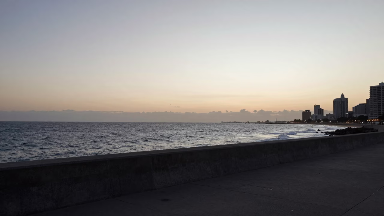 Ocean View in Durban at Nautical Dawn Light in in Durban, South Africa