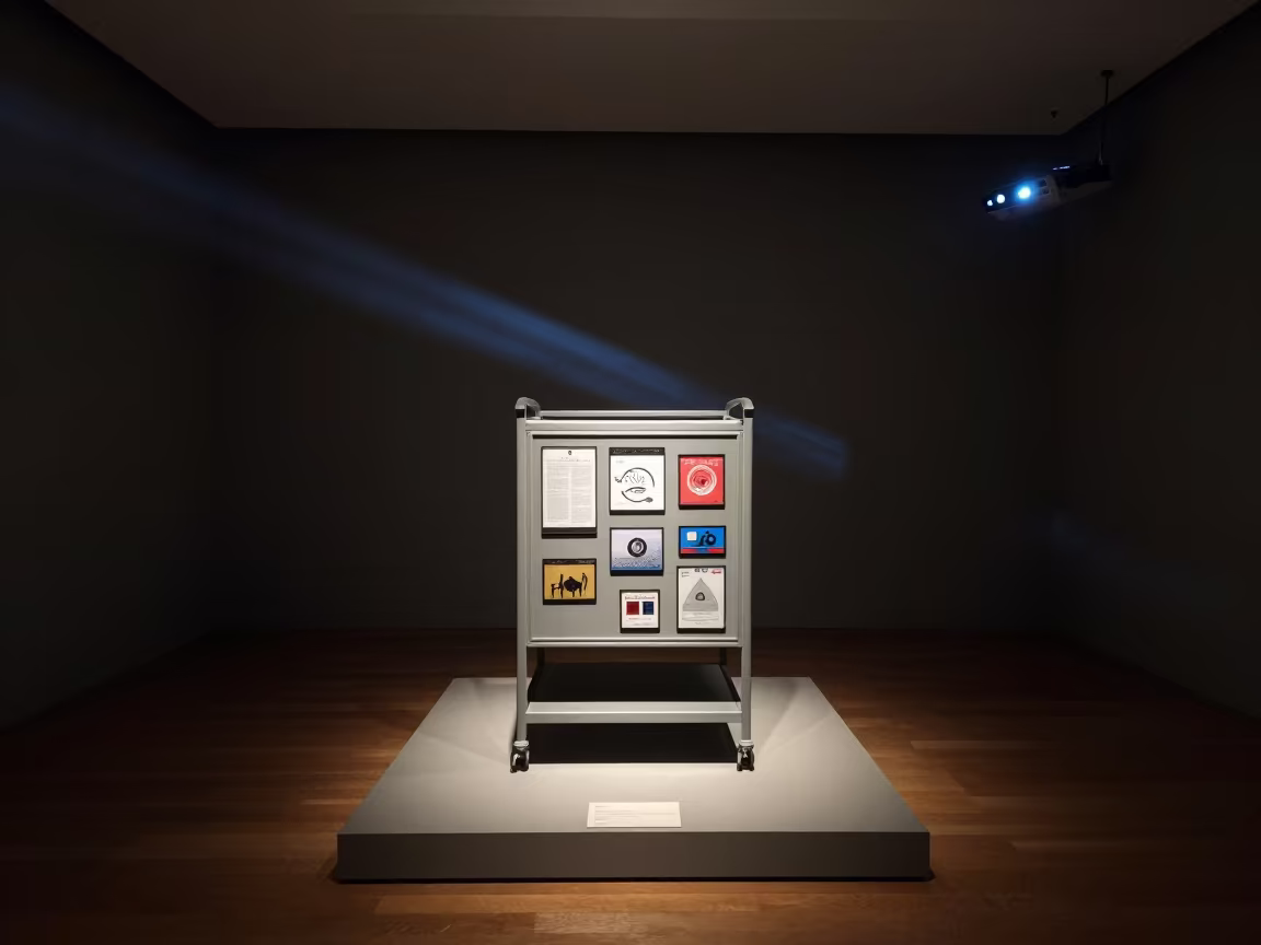 Office Caddy on Osaka Museum Plinth at Midnight in on a museum plinth near Osaka