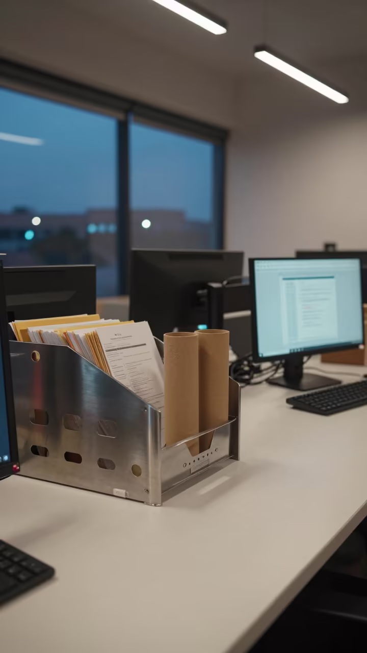 Office Badge Tray at Blue Hour in Bamako in inside a coworking floor in Bamako