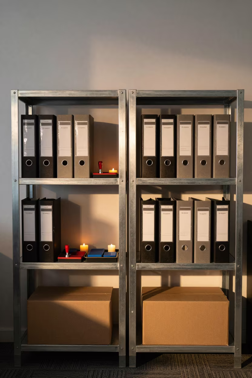 Office Binder Shelf at Golden Hour in M'Bour in inside a coworking floor in M'Bour