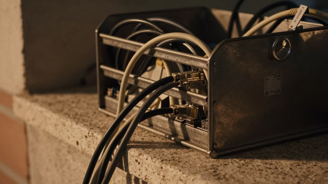 Office Caddy on Key West Stone Ledge Night in on a stone ledge in Key West