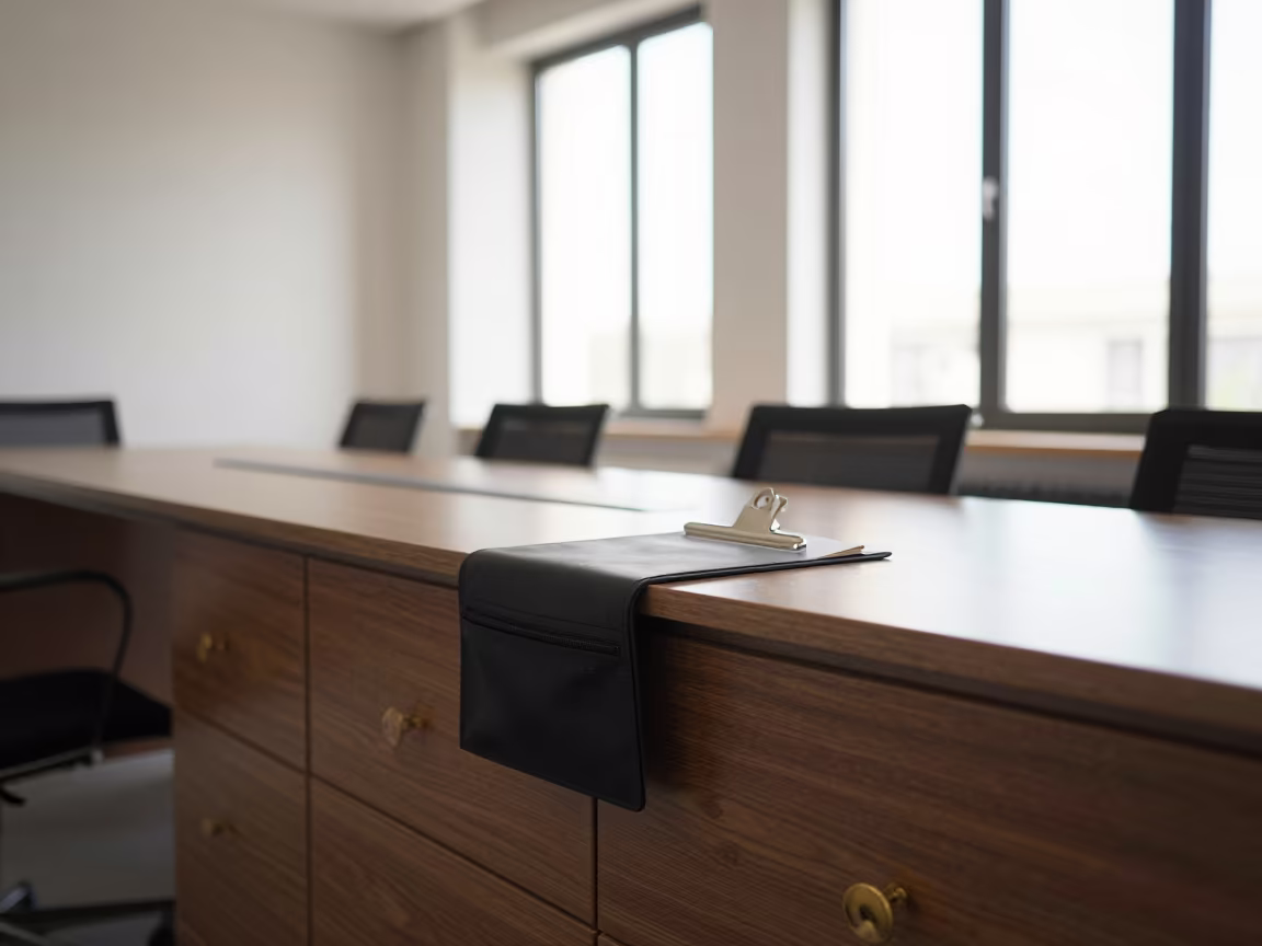 Office Dais Clip Pouch with Paper Dust in inside an open-plan office bay in Damascus