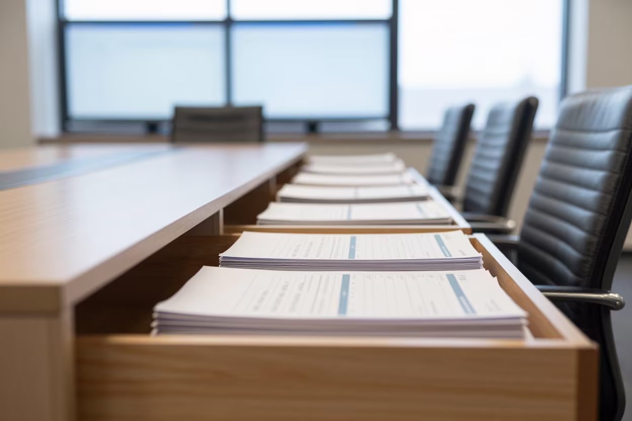 Office Drawer Sorting Finance Documents Manchester in inside a conference room near Manchester