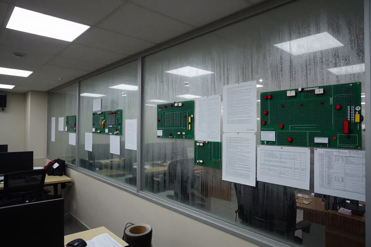 Office Pinup Wall with Red Dot Comments in Addis Ababa in inside a coworking floor near Addis Ababa