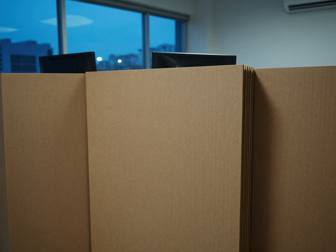 Office Privacy Screen Stack at Evening Desk in at an office reception desk in Sittwe