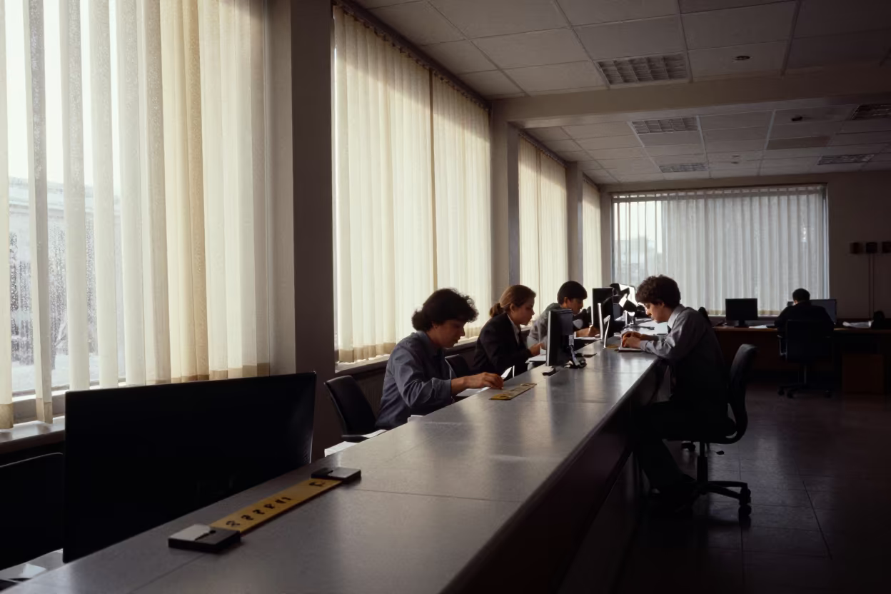 Office Queue Paddle in Asuncion Reception in inside an open-plan office bay in Asuncion