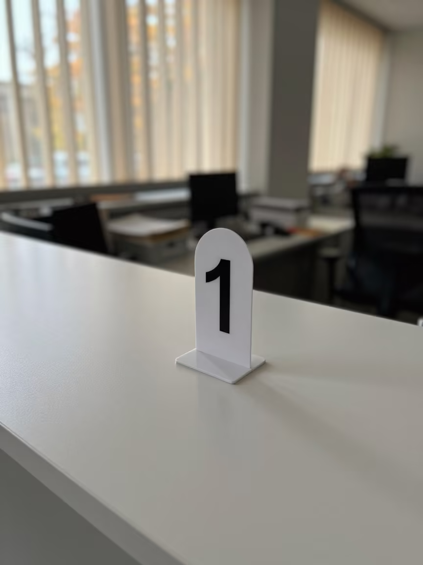 Office Queue Paddle in Potsdam Morning Light in inside an open-plan office bay near Potsdam