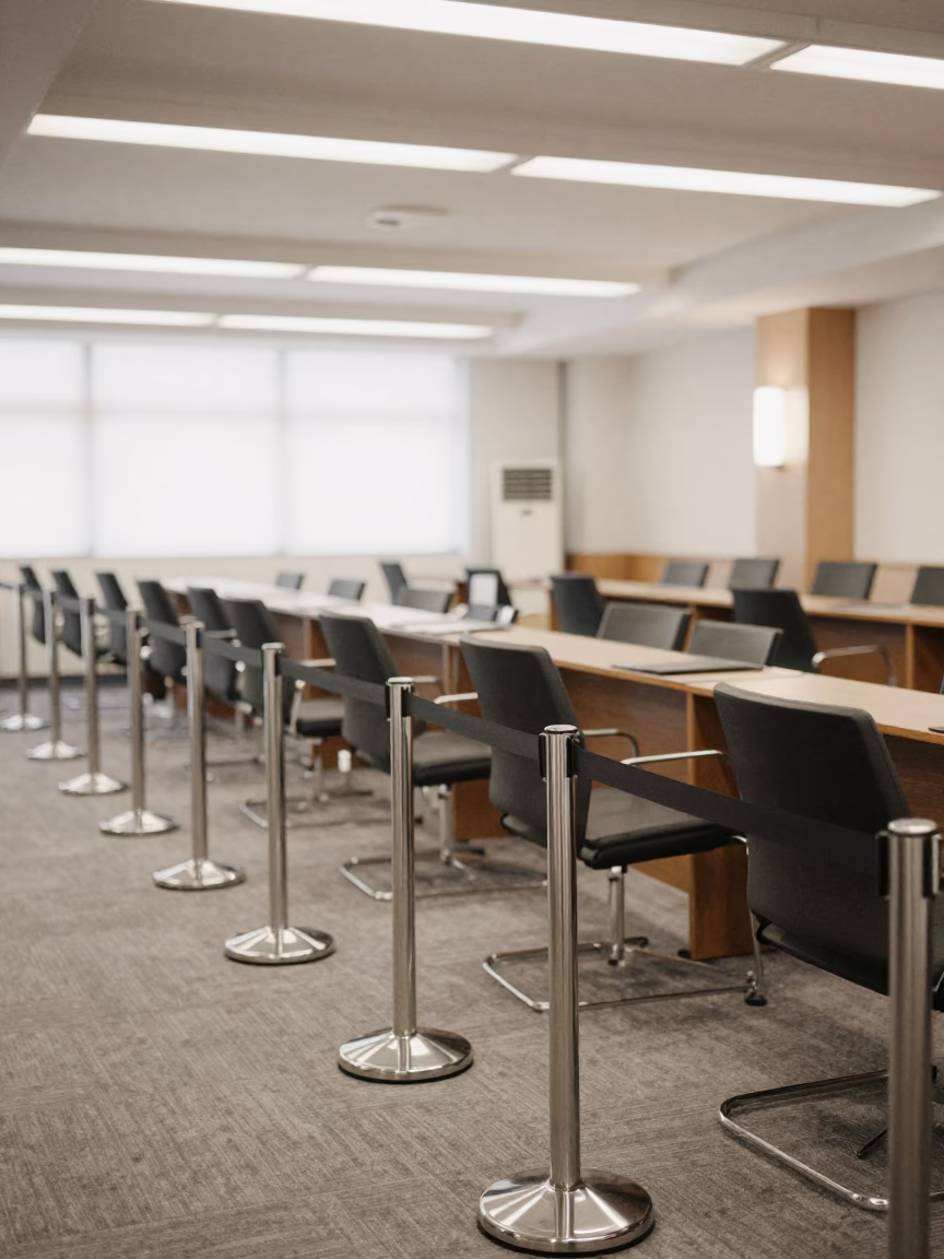 Office Queue Stanchion Caddy in Busan Conference Room in inside a conference room in Huinnyeoul, Busan