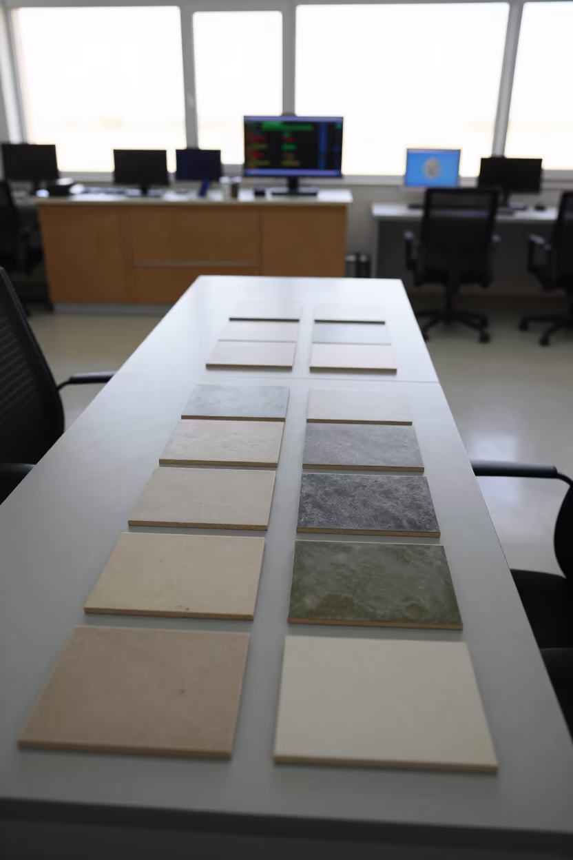 Office Space Plan Tile Case in Deir Ez-Zor Center in in an operations center under monitor glow in Deir ez-Zor