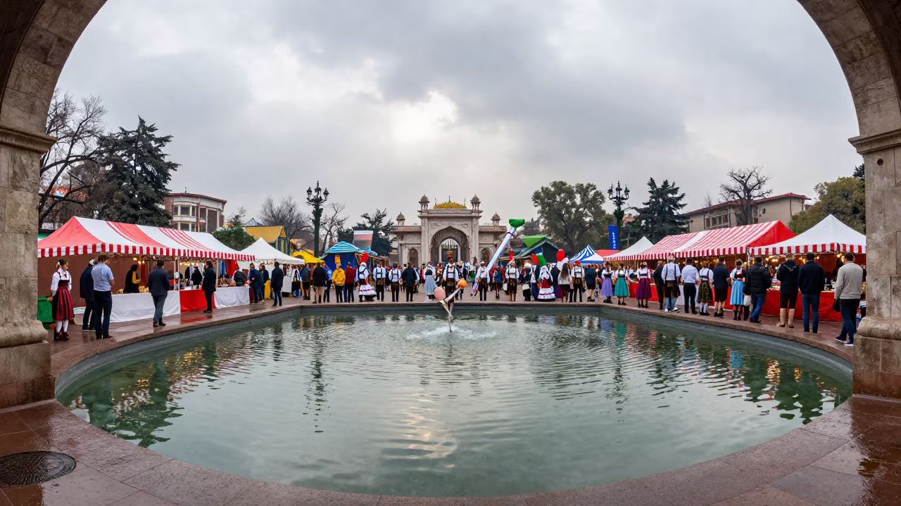 Oktoberfest Celebration in Lahore Public Square in at a public square during a festival in Lahore