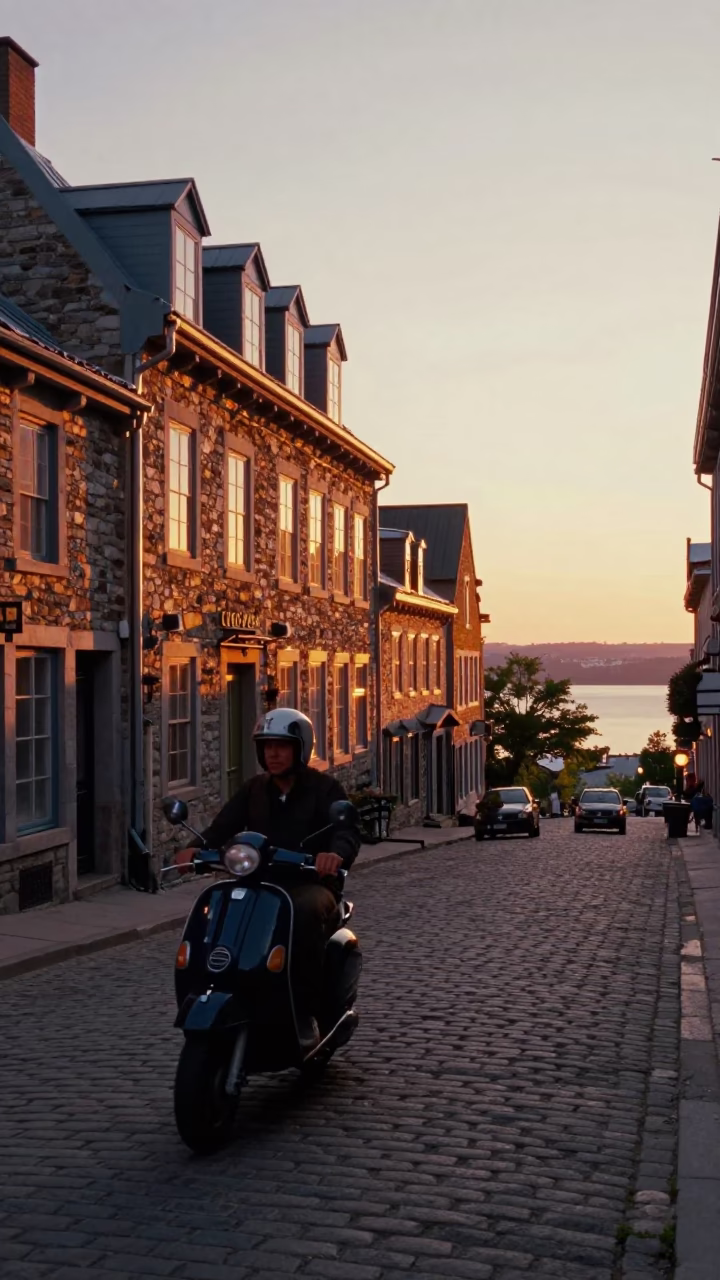Old in Quebec City at Sunset Light in in Quebec City, Quebec, Canada