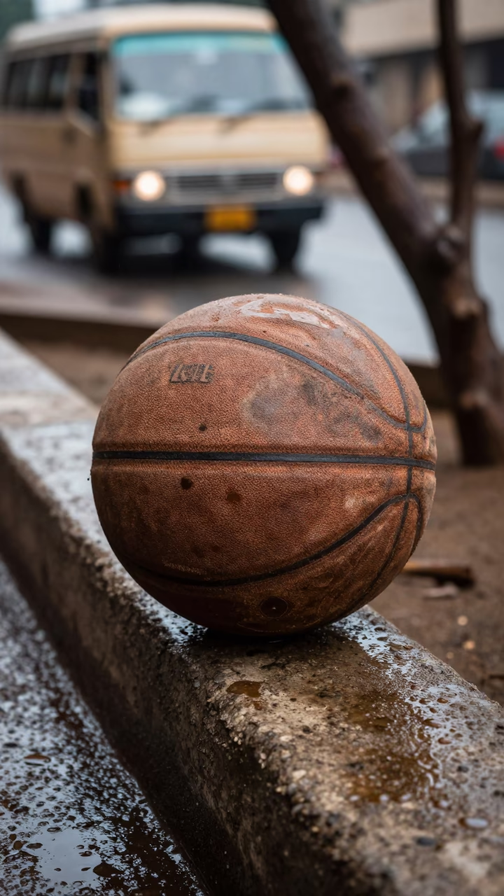 Old Leather Basketball in Nairobi in in Nairobi, Kenya