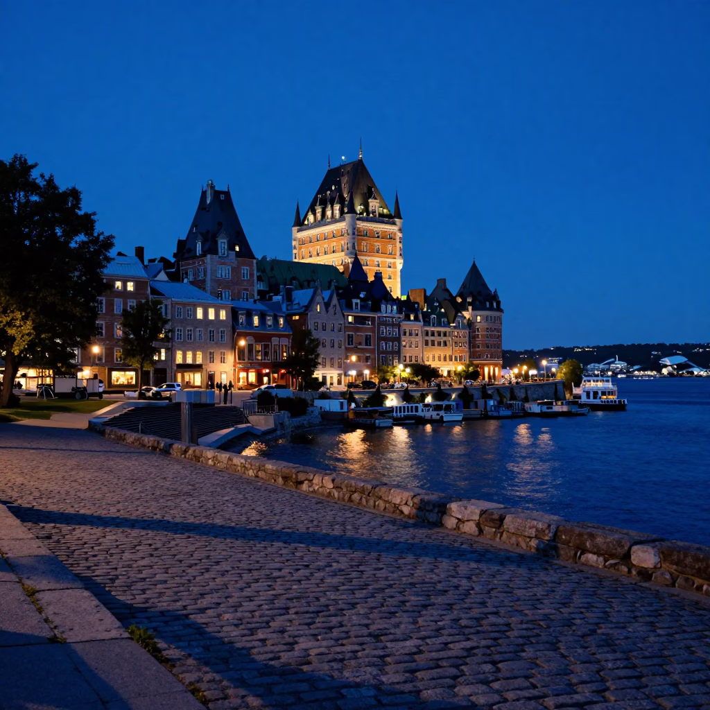 Old Port And St Lawrence River in Quebec City in in Quebec City, Quebec, Canada