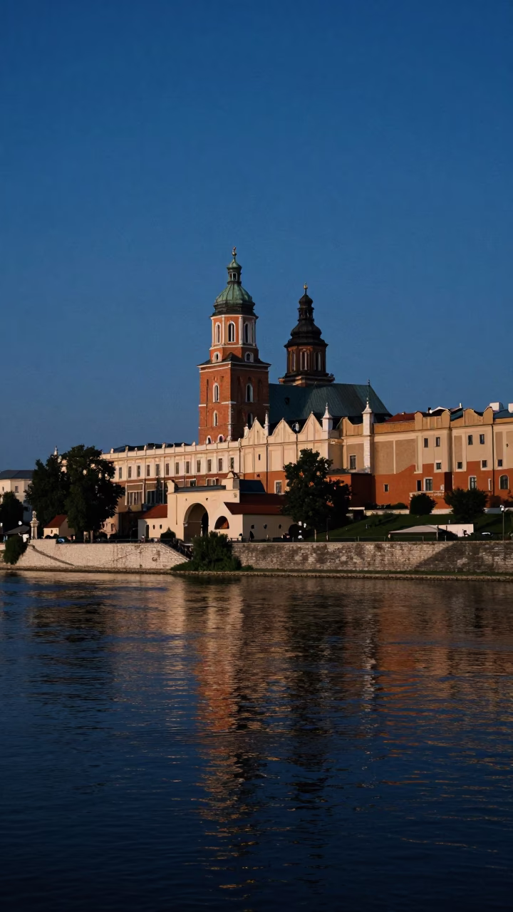 Old Town Along The Vistula River in Krakow in in Krakow, Poland