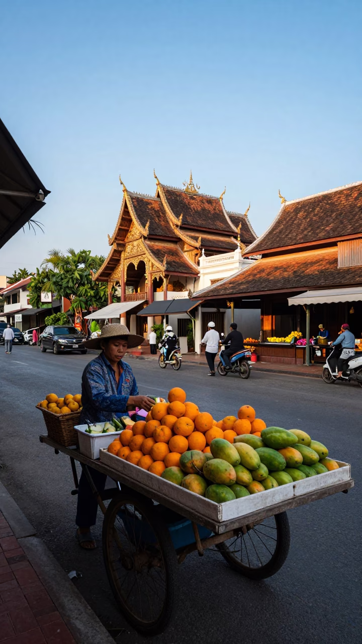 Old Town at As First Light Reaches The Scene in Chiang Mai in in Chiang Mai, Thailand