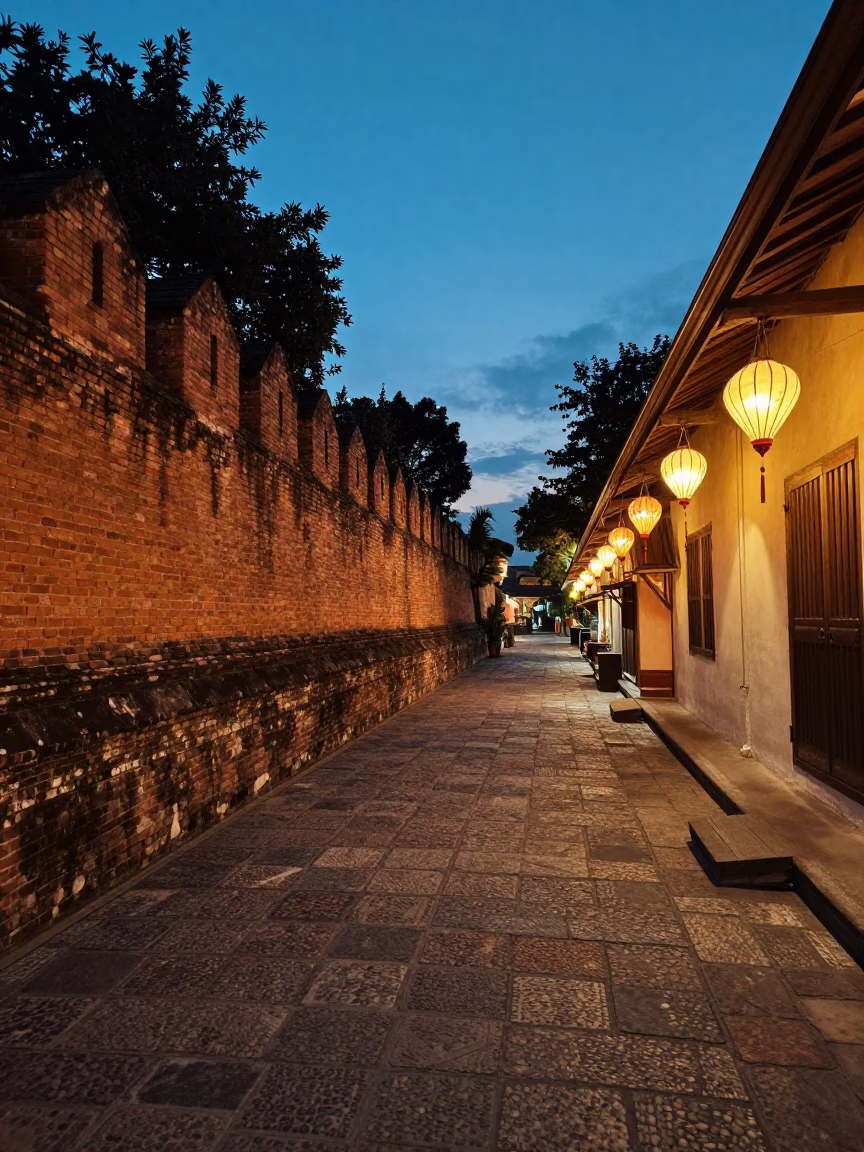 Old Town at Twilight in Chiang Mai in in Chiang Mai, Thailand