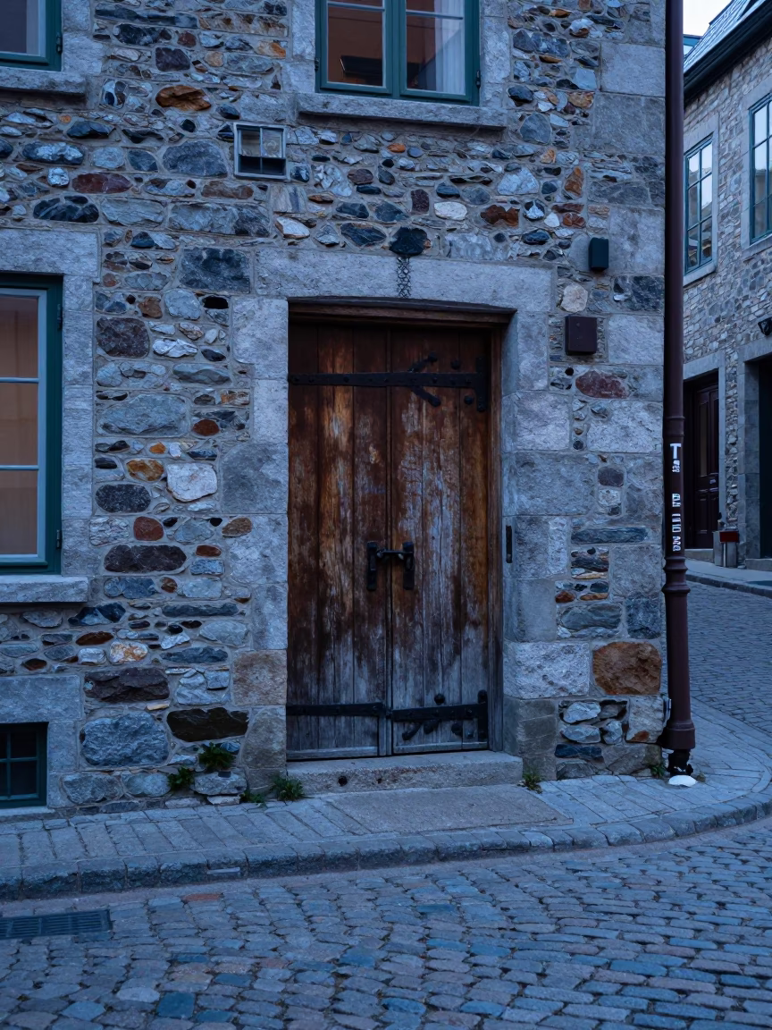 Old Town in Quebec City at The Early Evening Light in in Quebec City, Quebec, Canada