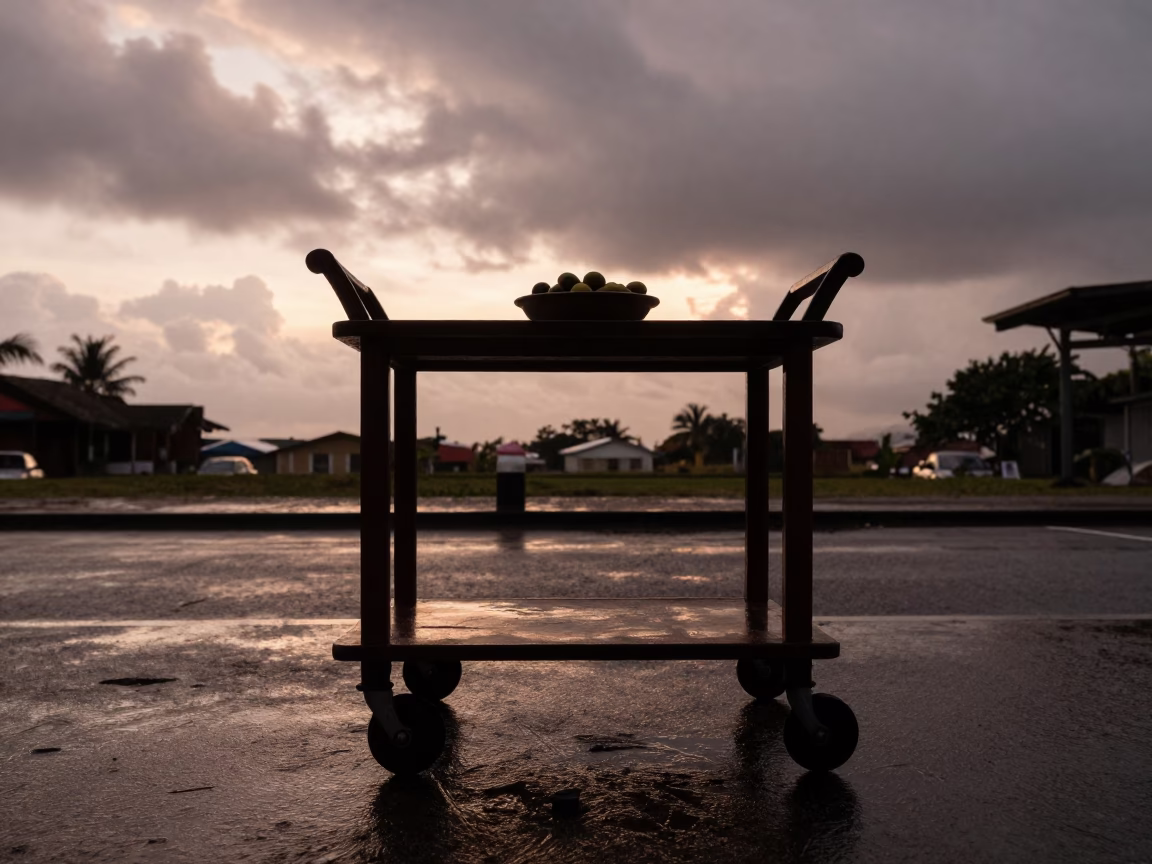 Olive Dish Silhouette on Lacquered Trolley Trinidad in in Trinidad and Tobago