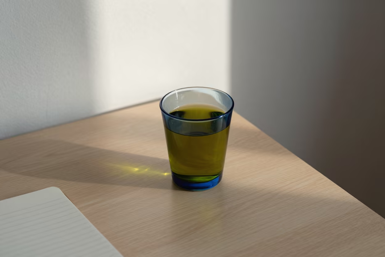 Olive Oil Tasting in Busan Late Afternoon in on a writing desk near Busan